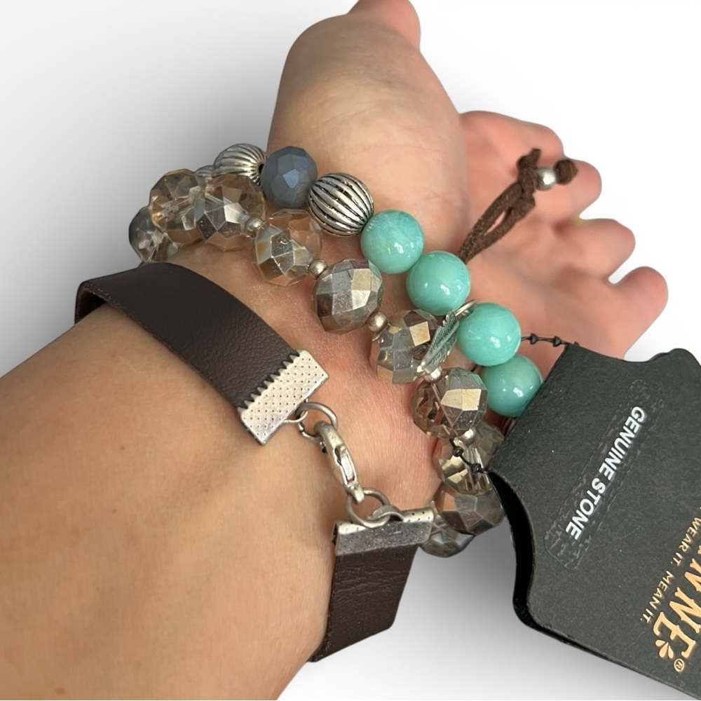 Shyanne Silver and Blue Beaded Bracelet Set. MSRP: $24.99 - Picture 4 of 4